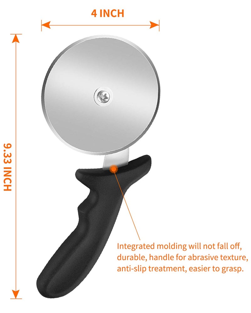 Yinghezu Pizza Cutter Wheel, Stainless Steel Slicer, 9.33-Inch Super heavy 173g, Sharp funny Classic Cutters, Kitchen Gadget with finger guard protects, For Pizza Lovers for easy dishwasher cleaning - Image 4